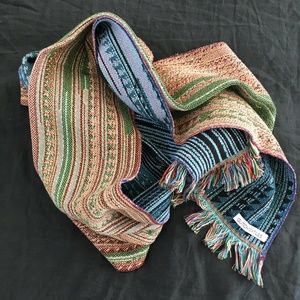 NWOT Algorithm Woven 100% USA Cotton Scarf Glitch Textiles